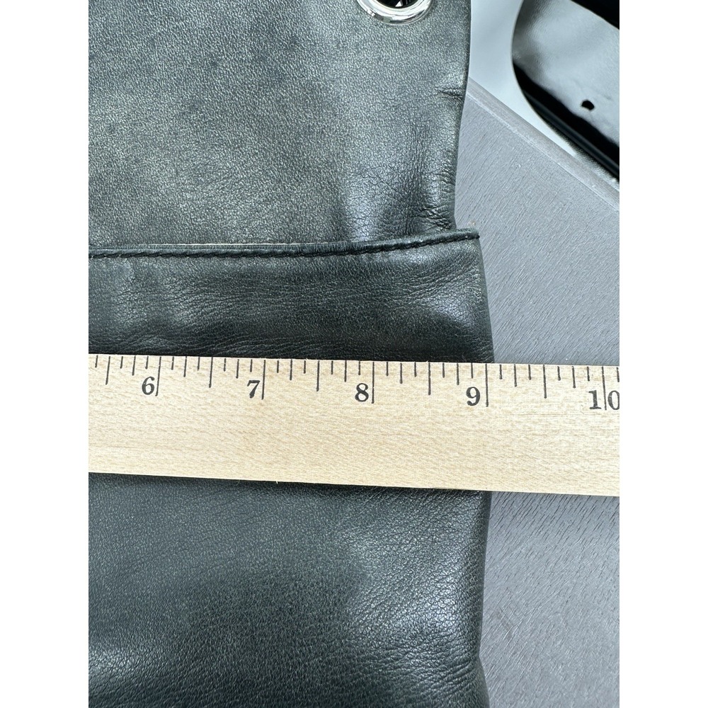 MARGOT New‎ York Black Leather Slim Small Crossbody Bag Zipper Purse 9x8" - Picture 13 of 14